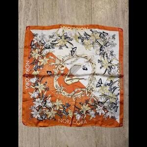 Noracora Scarf Butterflies, Harp, Cello Orange‎ and Yellow 21.5” Square